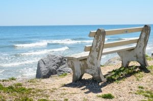 BENCH CHAIR AT THE BEACH