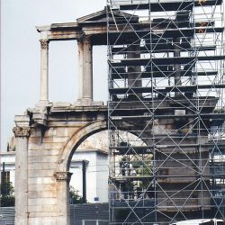 Hadrian's Arch under renovation