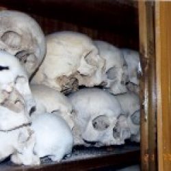 Sculls from the War of Independence Nea Moni Monastery, Chios, Greece