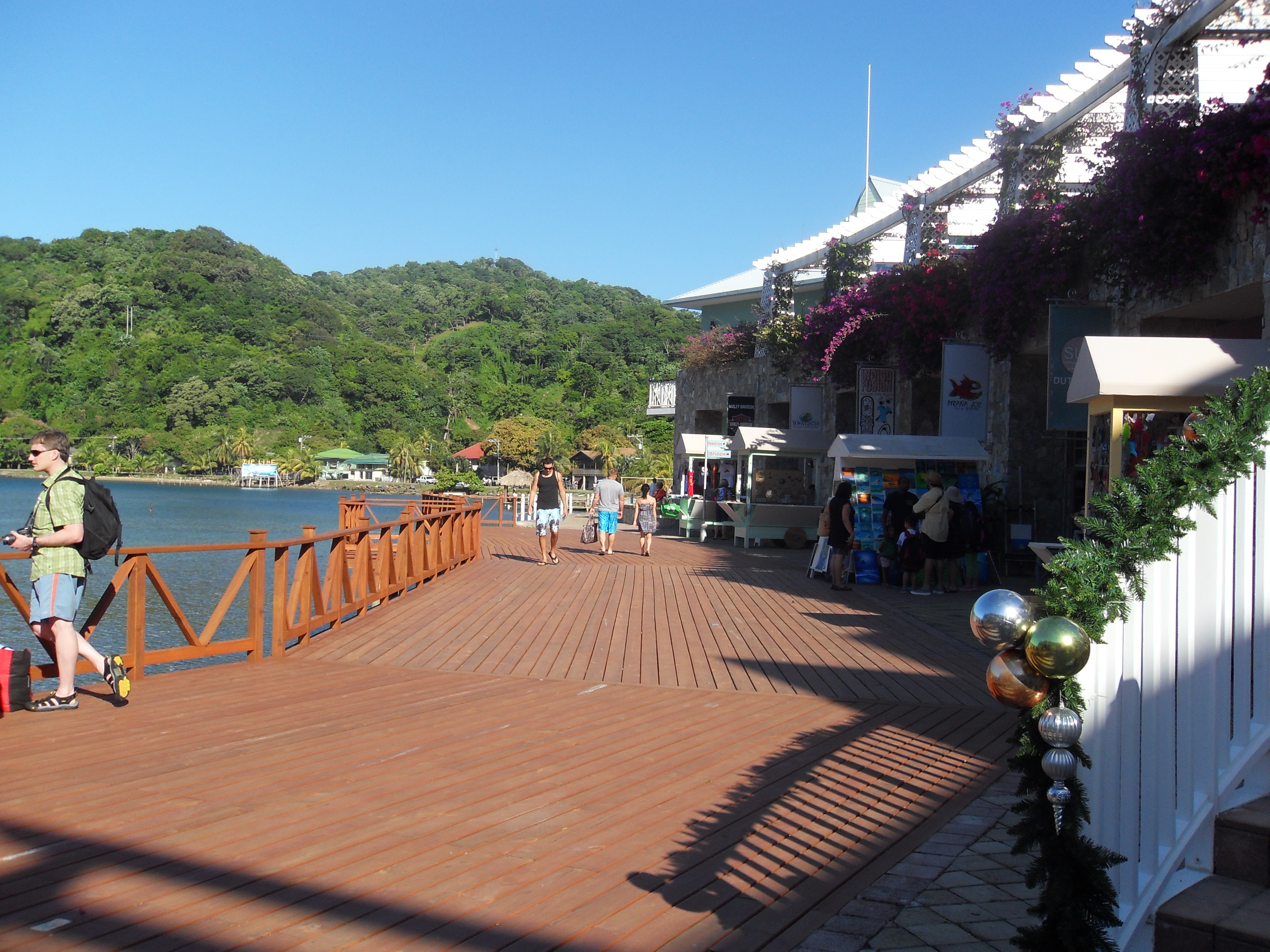 More shops along the harbor, Bay Islands, Honduras
