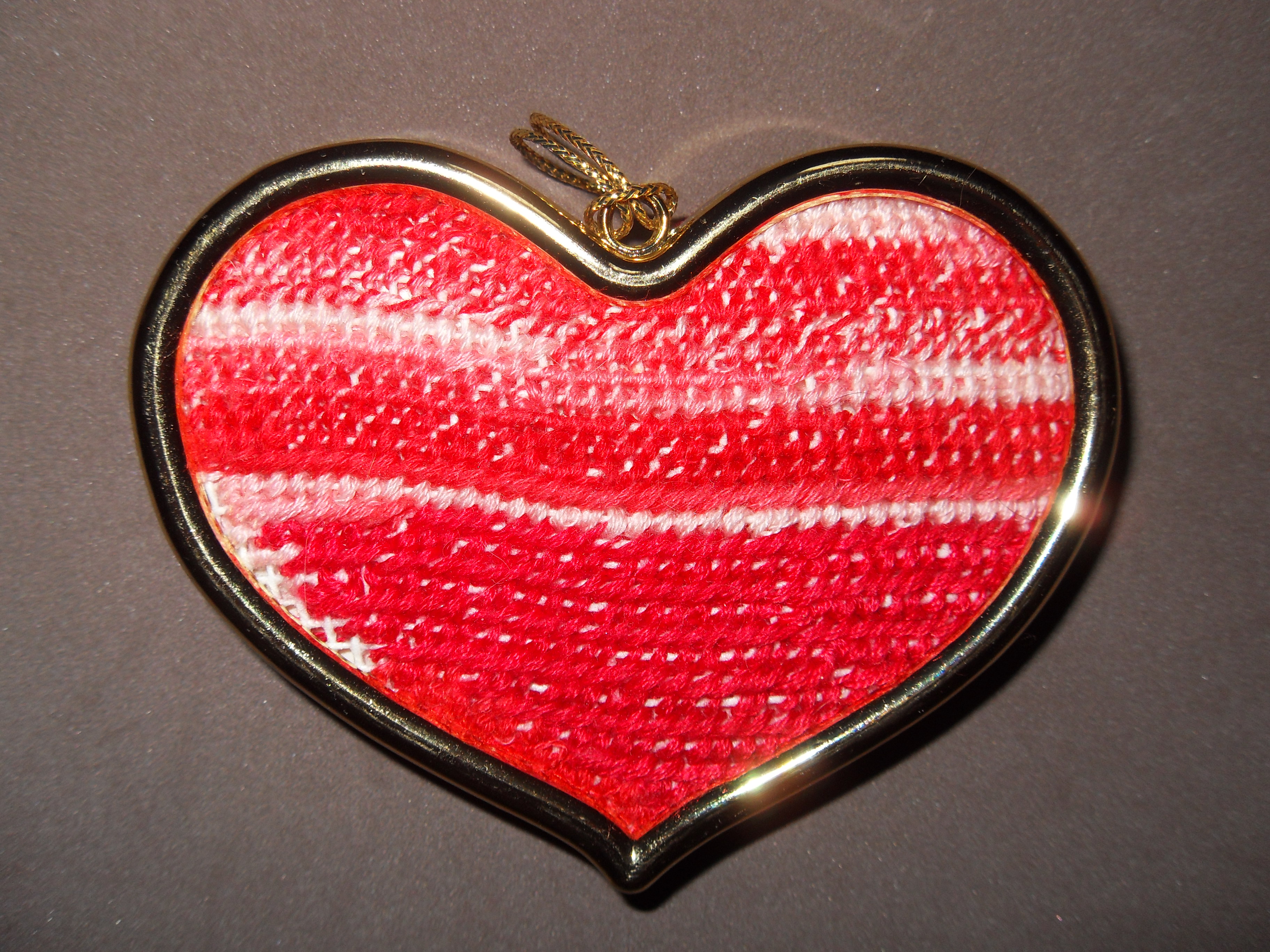 Cross Stitch Heart Ornament