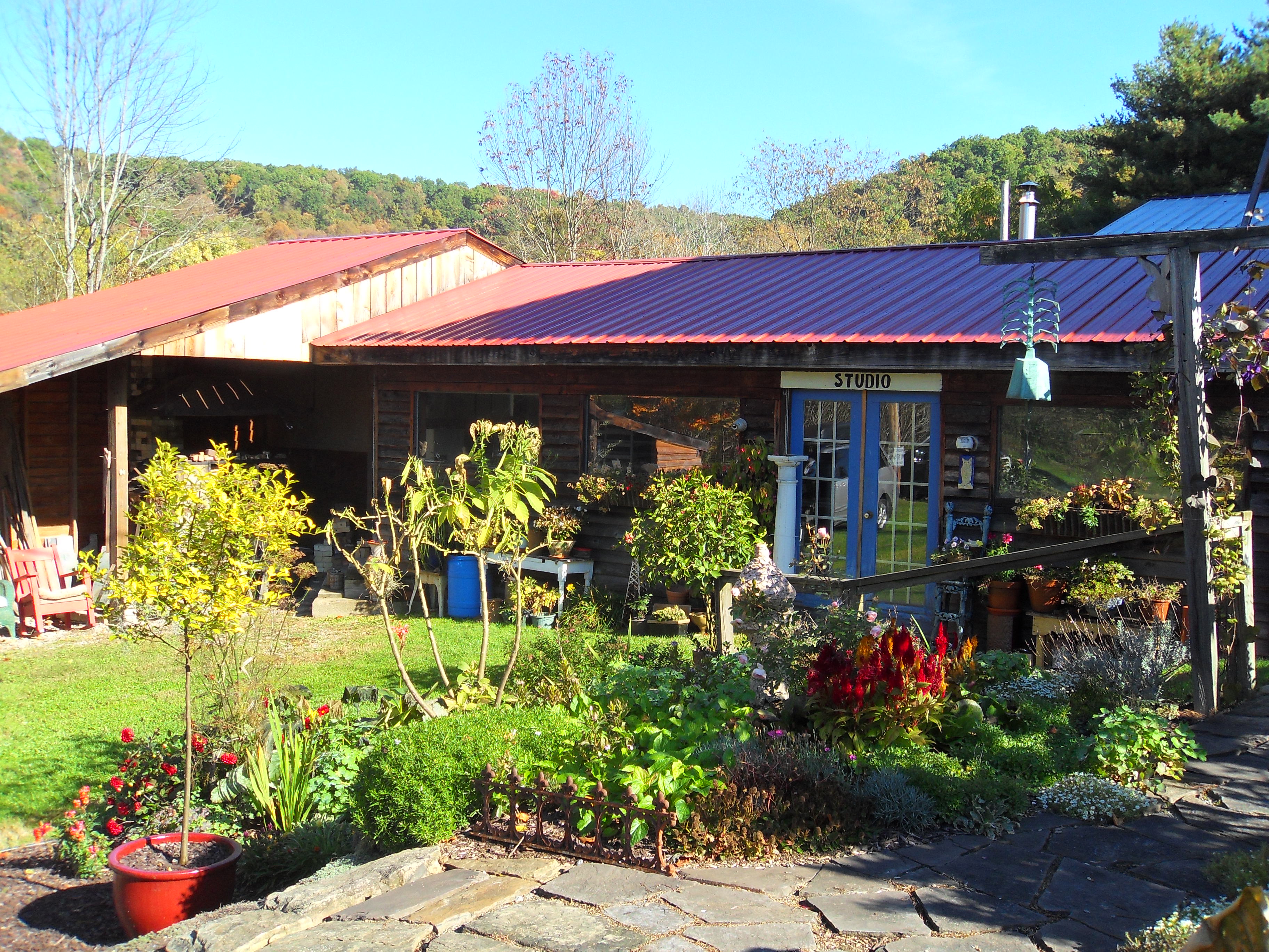 The pottery studio and garden
