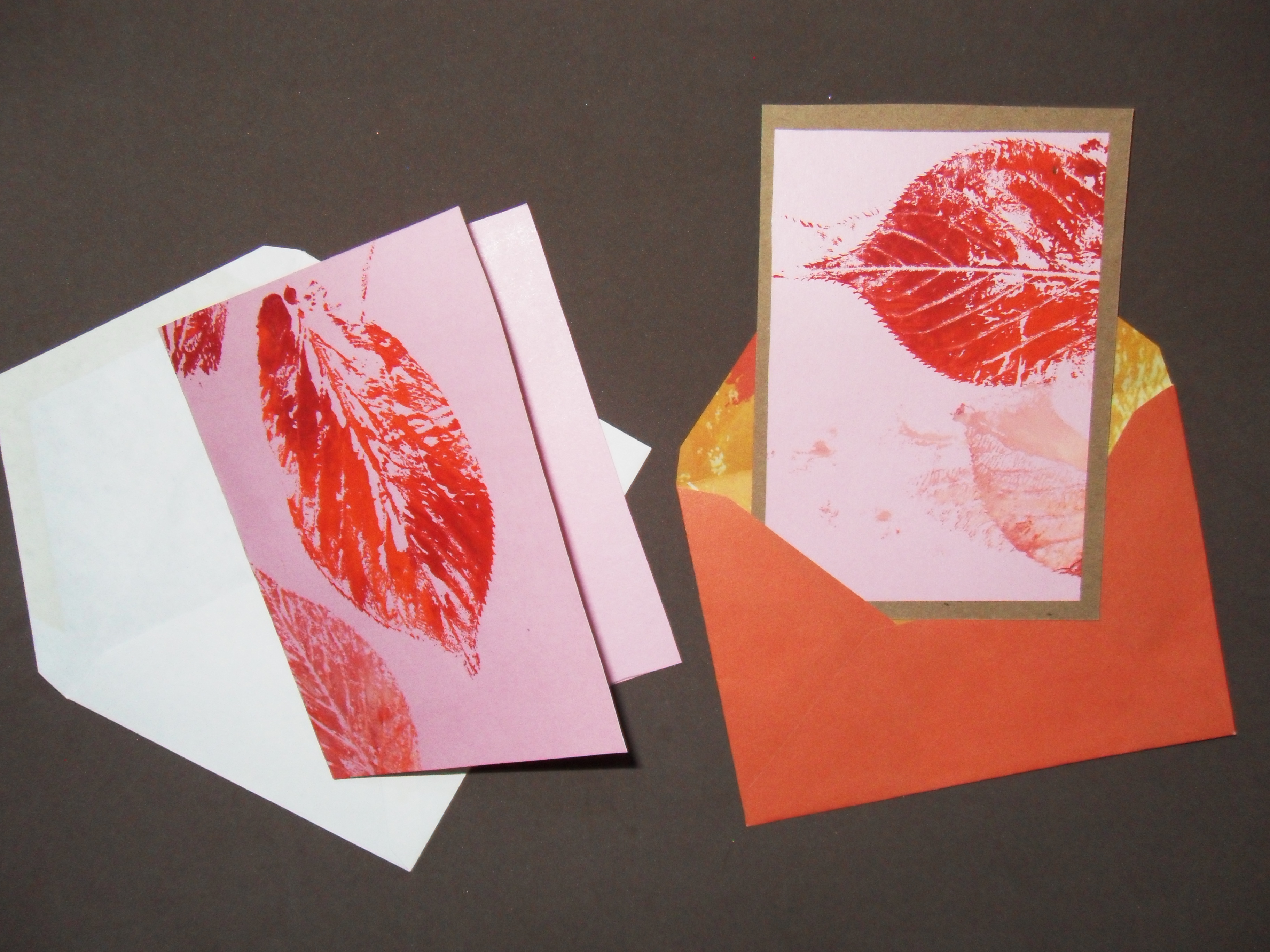 Note cards made from nature's prints
